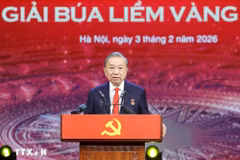 Tổng Bí thư Tô Lâm nhấn mạnh công tác thông tin, tuyên truyền phải thực sự là “pháo lệnh” truyền cảm hứng, là “trống trận” cổ vũ toàn Đảng, toàn dân và toàn quân ta phát huy cao nhất tinh thần “tự chủ, tự tin, tự lực, tự cường, tự hào dân tộc,” thực hiện thắng lợi Nghị quyết Đại hội XIV của Đảng. (Ảnh: Thống Nhất/TTXVN)