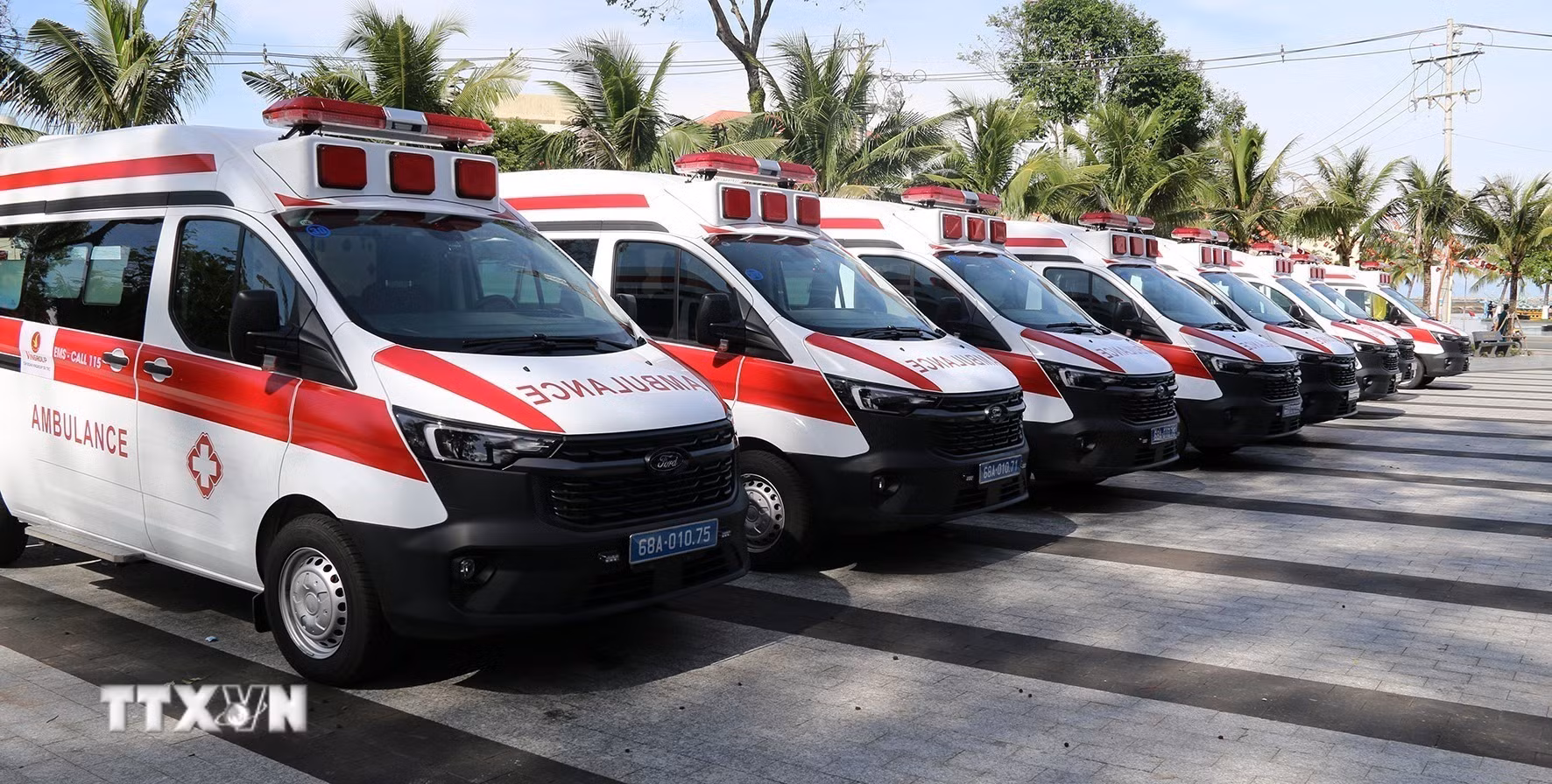 Xe cứu thương phục vụ Cơ sở cấp cứu Ngoại viện tại Phú Quốc. (Ảnh: TTXVN)