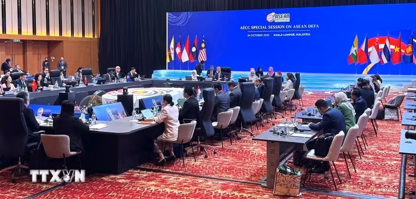 Quang cảnh tại phiên họp Hội đồng Cộng đồng kinh tế ASEAN. (Ảnh: Viên Luyến/TTXVN)