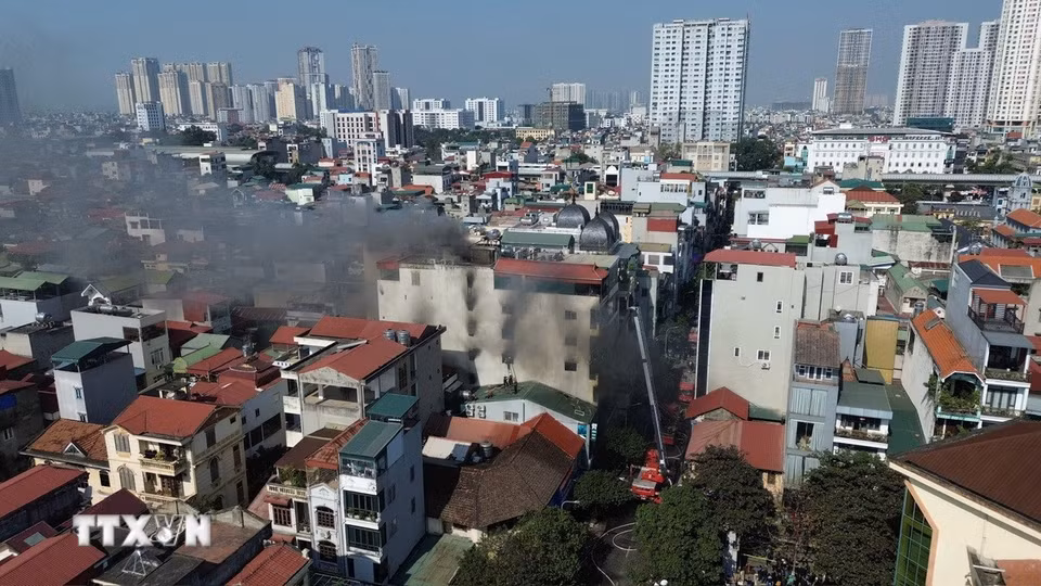 Hiện trường vụ cháy. (Ảnh: Phan Phương/TTXVN)