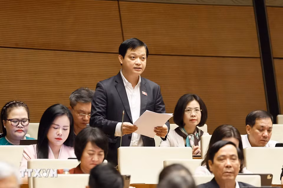 Đại biểu Quốc hội thành phố Huế Nguyễn Hải Nam phát biểu. (Ảnh: Doãn Tấn/TTXVN)