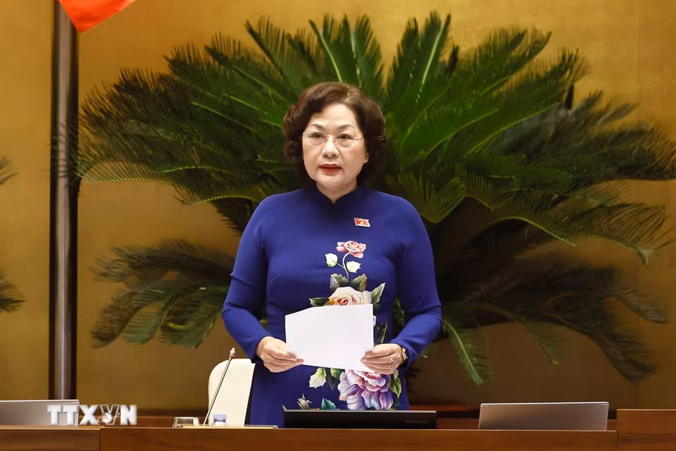Phó Chủ tịch Quốc hội Nguyễn Thị Hồng phát biểu. (Ảnh: Doãn Tấn/TTXVN)