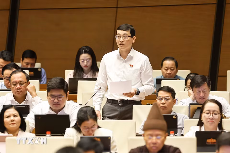 Đại biểu Quốc hội Thành phố Hồ Chí Minh Đỗ Đức Hiển phát biểu. (Ảnh: Doãn Tấn/TTXVN)