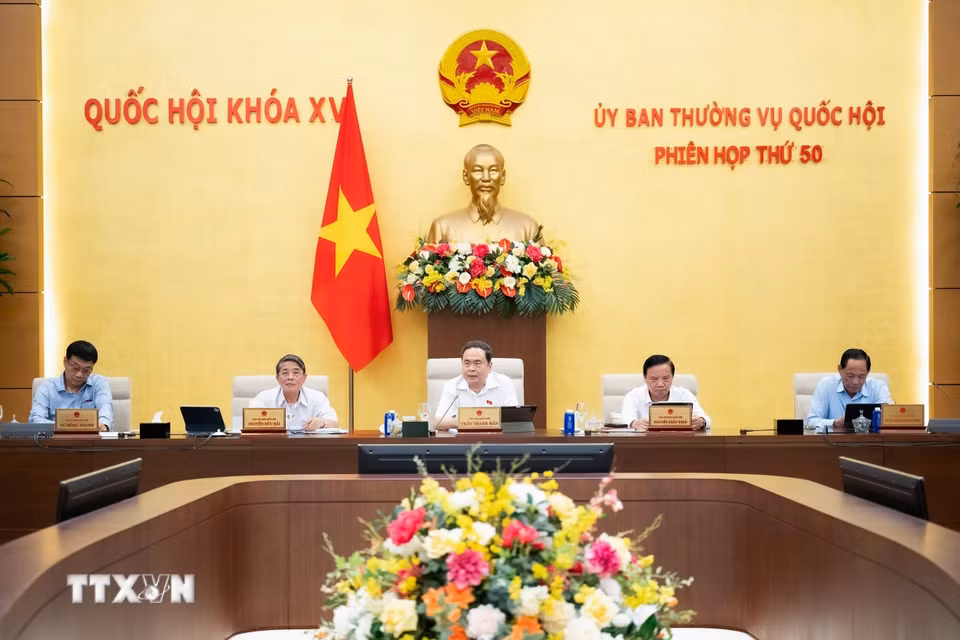 Chủ tịch Quốc hội Trần Thanh Mẫn phát biểu. (Ảnh: Doãn Tấn/TTXVN)