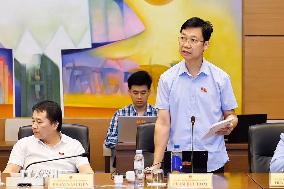 Đại biểu Quốc hội tỉnh Lâm Đồng Phạm Đức Hoài phát biểu. (Ảnh: Doãn Tấn/TTXVN)