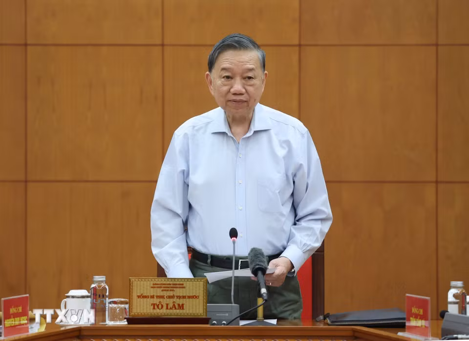 Tổng Bí thư, Chủ tịch nước Tô Lâm phát biểu chỉ đạo. (Ảnh: Thống Nhất/TTXVN)