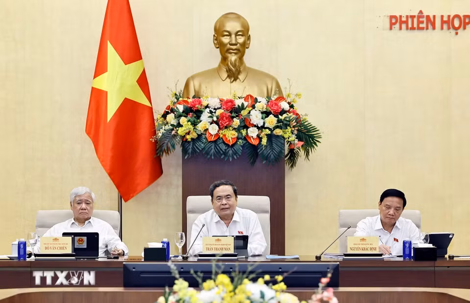 Chủ tịch Quốc hội Trần Thanh Mẫn phát biểu. (Ảnh: Doãn Tấn/TTXVN)