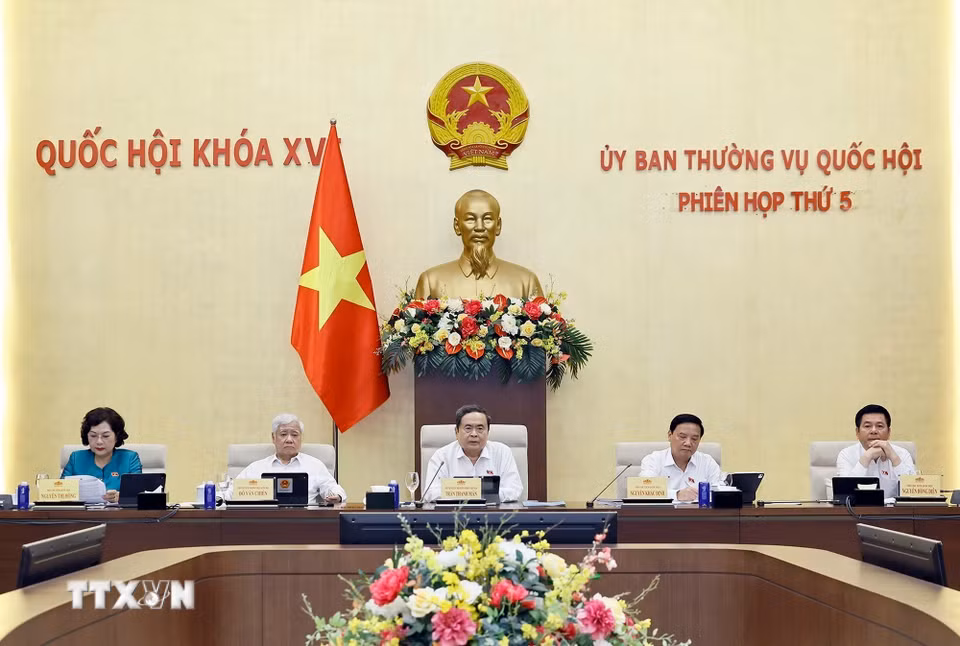Chủ tịch Quốc hội Trần Thanh Mẫn phát biểu. (Ảnh: Doãn Tấn/TTXVN)