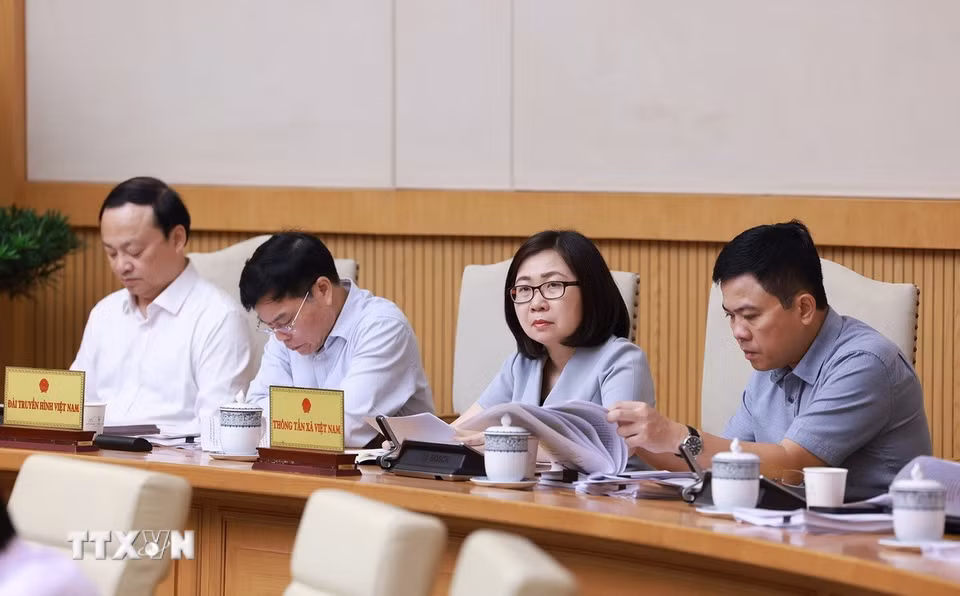 Lãnh đạo các cơ quan trực thuộc Chính phủ tham dự Phiên họp Chính phủ chuyên đề về xây dựng pháp luật tháng 9 năm 2025 (phiên thứ hai). (Ảnh: Dương Giang/TTXVN)