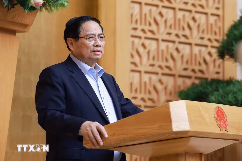 Thủ tướng Phạm Minh Chính chủ trì Phiên họp Chính phủ chuyên đề về xây dựng pháp luật tháng 9 năm 2025 (phiên thứ hai). (Ảnh: Dương Giang/TTXVN)