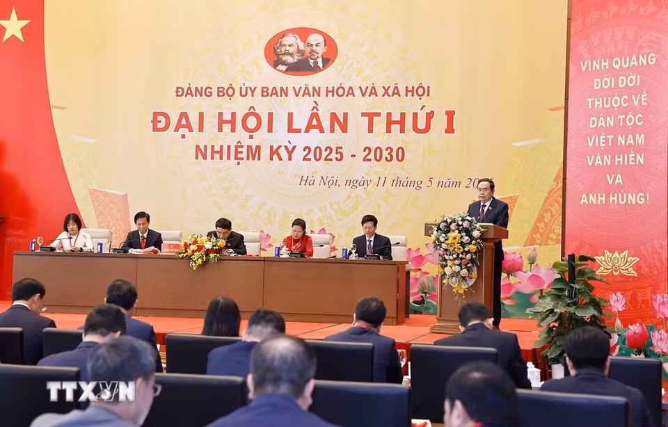 Chủ tịch Quốc hội Trần Thanh Mẫn phát biểu chỉ đạo. (Ảnh: Doãn Tấn/TTXVN)