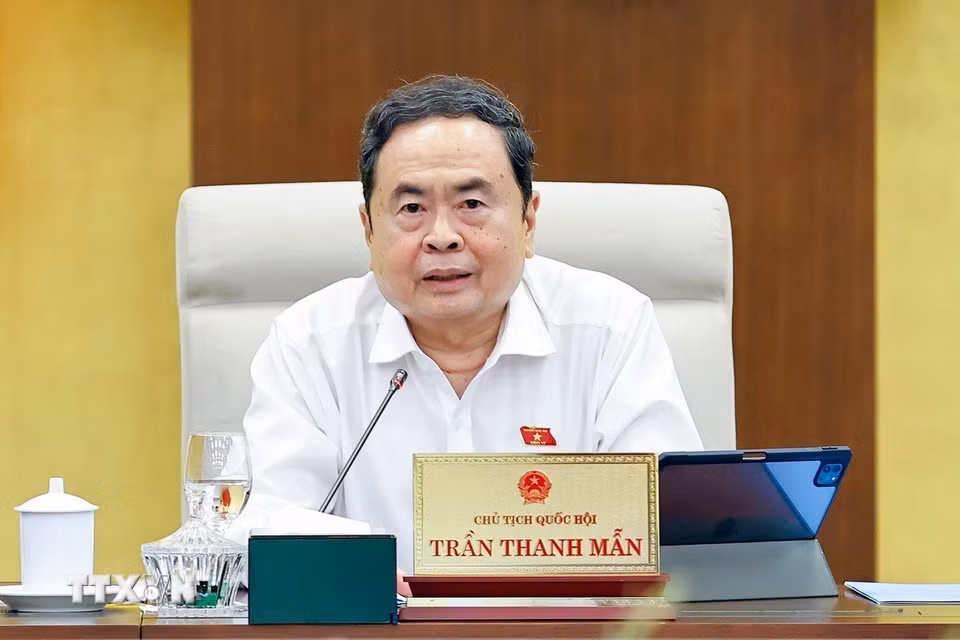 Chủ tịch Quốc hội Trần Thanh Mẫn phát biểu. (Ảnh: Doãn Tấn/TTXVN)