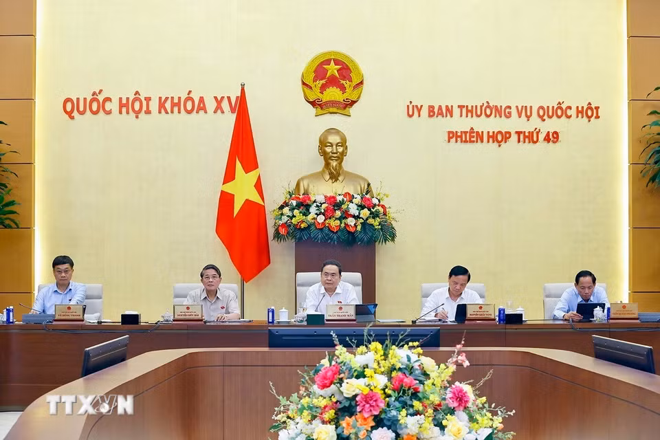 Chủ tịch Quốc hội Trần Thanh Mẫn phát biểu. (Ảnh: Doãn Tấn/TTXVN)