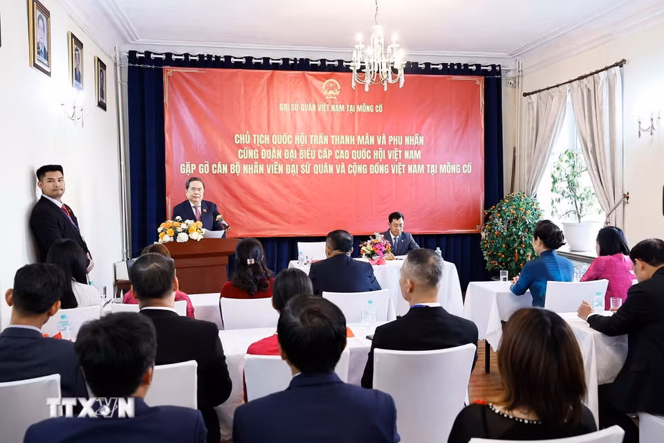 Chủ tịch Quốc hội Trần Thanh Mẫn phát biểu. (Ảnh: Doãn Tấn/TTXVN)