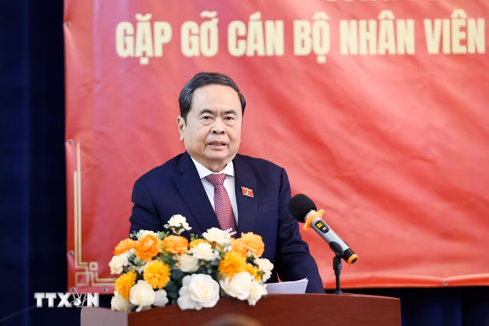 Chủ tịch Quốc hội Trần Thanh Mẫn phát biểu. (Ảnh: Doãn Tấn/TTXVN)