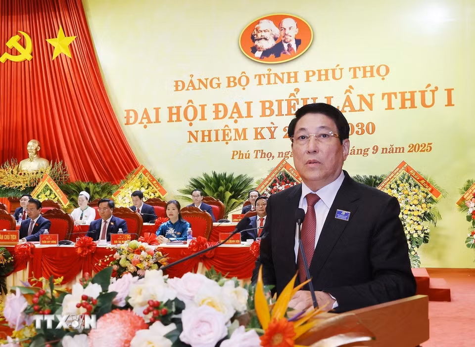 Ủy viên Bộ Chính trị, Chủ tịch nước Lương Cường phát biểu chỉ đạo Đại hội. (Ảnh: Lâm Khánh/TTXVN)