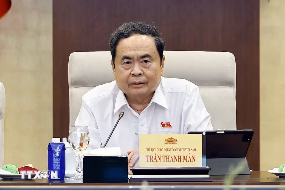Chủ tịch Quốc hội Trần Thanh Mẫn phát biểu. (Ảnh: Doãn Tấn/TTXVN)