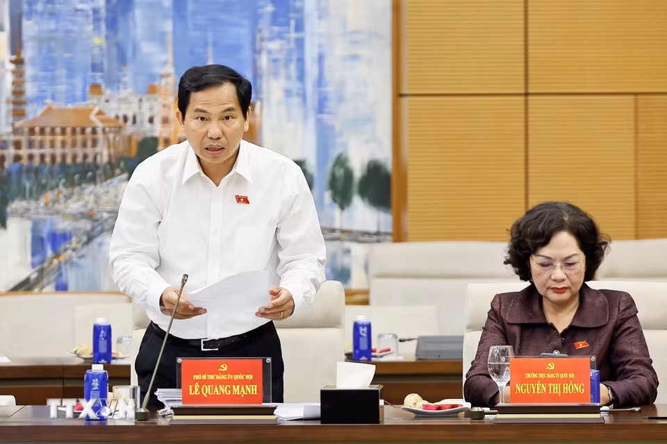 Phó Bí thư Đảng ủy Quốc hội Lê Quang Mạnh phát biểu. (Ảnh: Doãn Tấn/TTXVN)