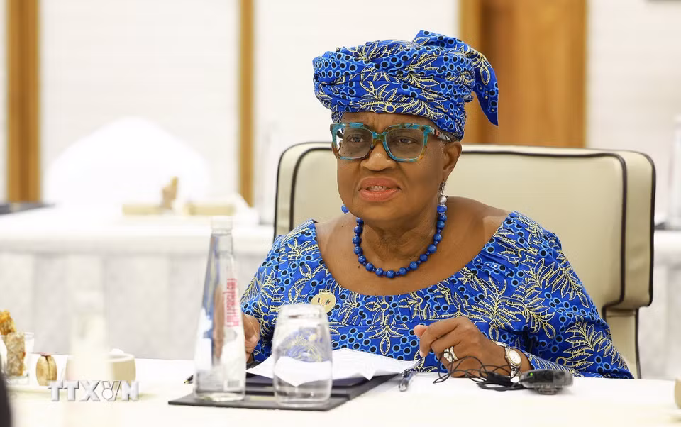 Bà Ngozi Okonjo-Iweala, Tổng Giám đốc Tổ chức Thương mại Thế giới (WTO) phát biểu. (Ảnh: Dương Giang/TTXVN)