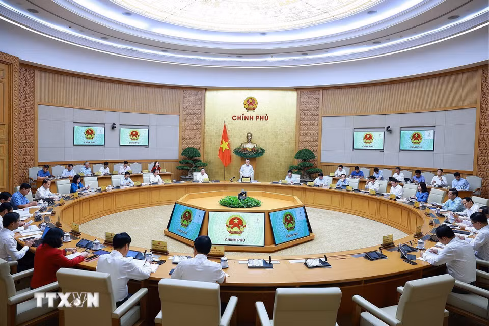 Phiên họp Chính phủ thường kỳ tháng 8 năm 2026. (Ảnh: Dương Giang/TTXVN)