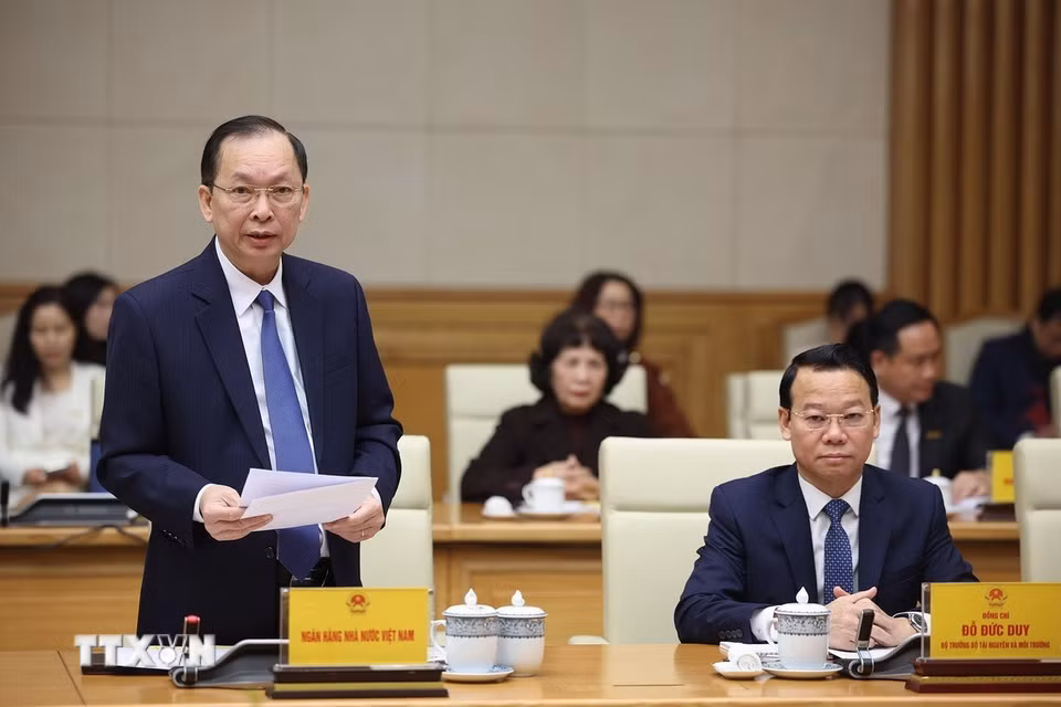 Phó Thống đốc Ngân hàng Nhà nước Việt Nam Đào Minh Tú phát biểu. (Ảnh: Dương Giang/TTXVN)