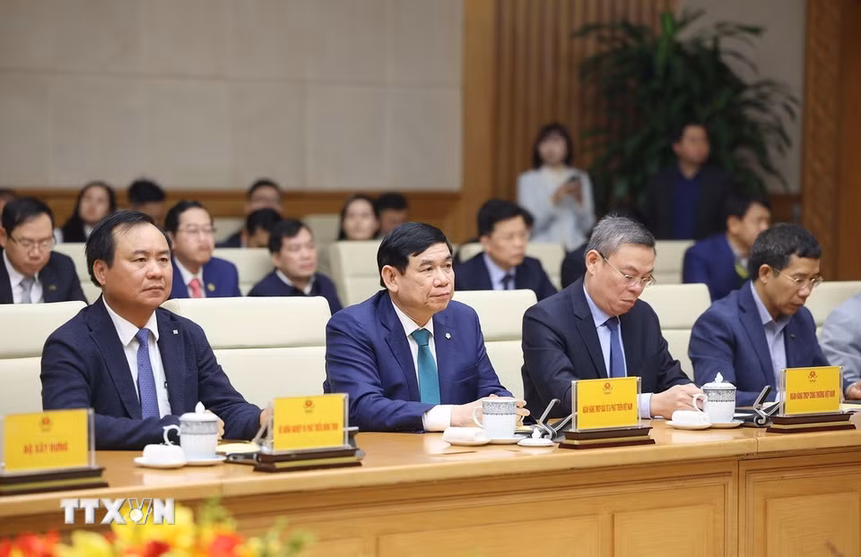 Đại diện các ngân hàng thương mại tham dự hội nghị. (Ảnh: Dương Giang/TTXVN)