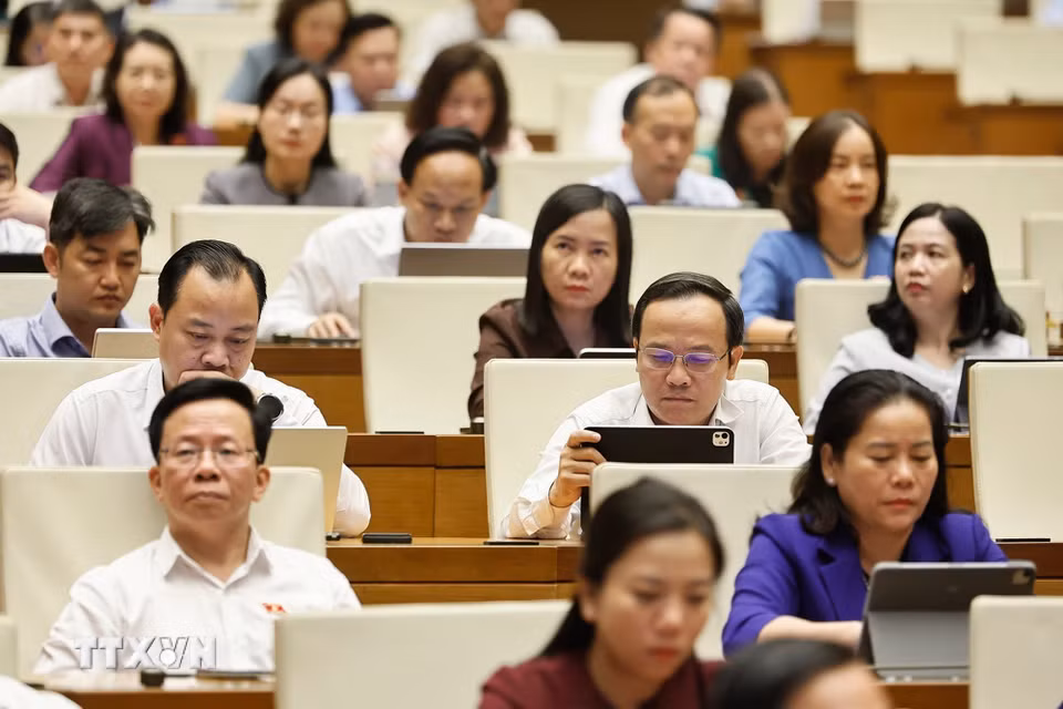 Đại biểu Quốc hội dự phiên họp. (Ảnh: Doãn Tấn/TTXVN)