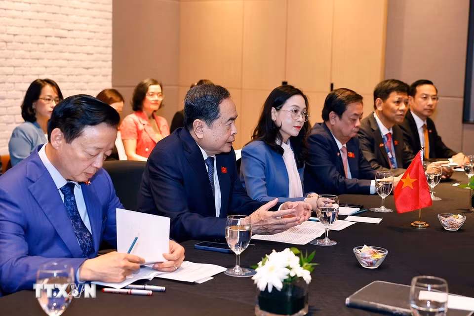 Chủ tịch Quốc hội Trần Thanh Mẫn phát biểu. (Ảnh: Doãn Tấn/TTXVN)