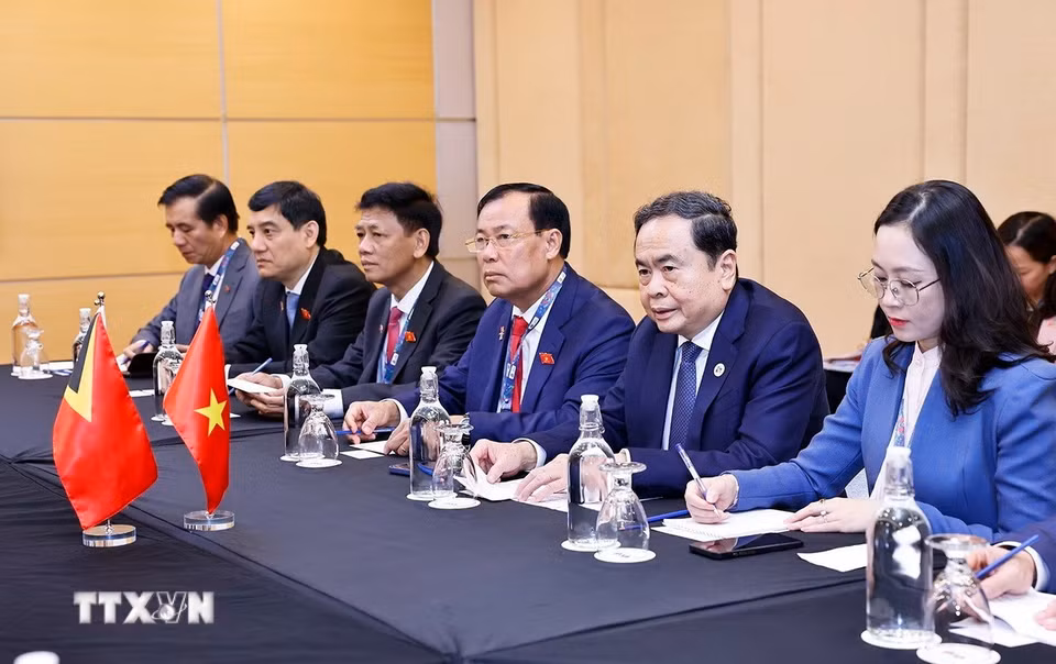 Chủ tịch Quốc hội Trần Thanh Mẫn phát biểu. (Ảnh: Doãn Tấn/TTXVN)