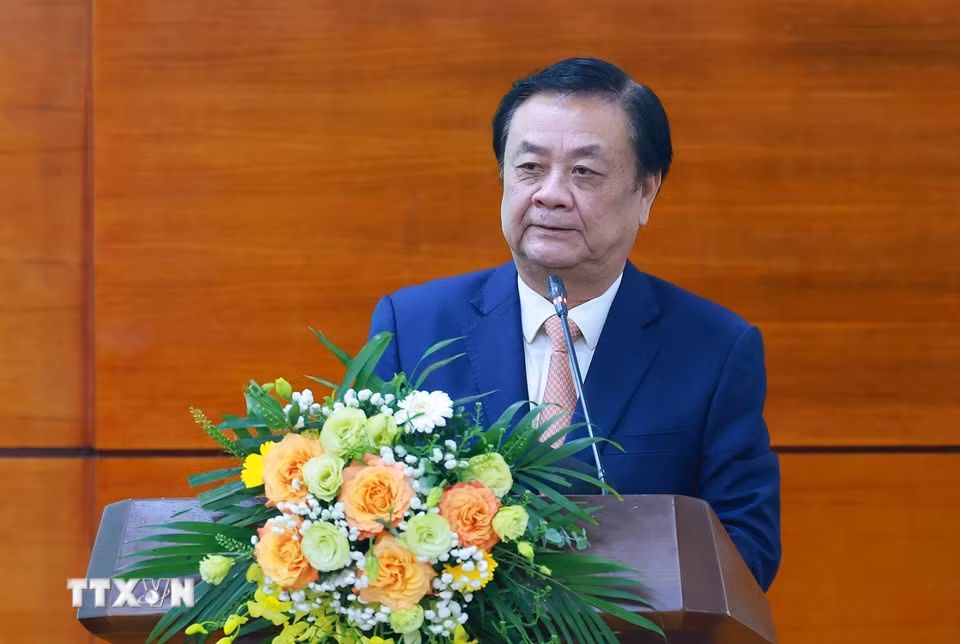 Bộ trưởng Bộ Nông nghiệp và Phát triển Nông thôn Lê Minh Hoan phát biểu. (Ảnh: Dương Giang/TTXVN)
