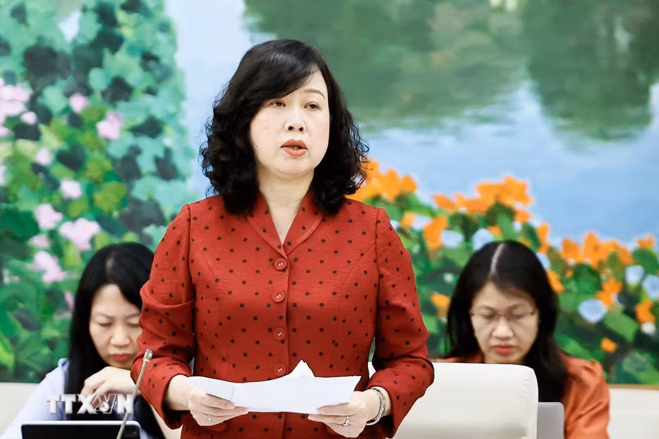 Bộ trưởng Bộ Y tế Đào Hồng Lan phát biểu. (Ảnh: Doãn Tấn/TTXVN)
