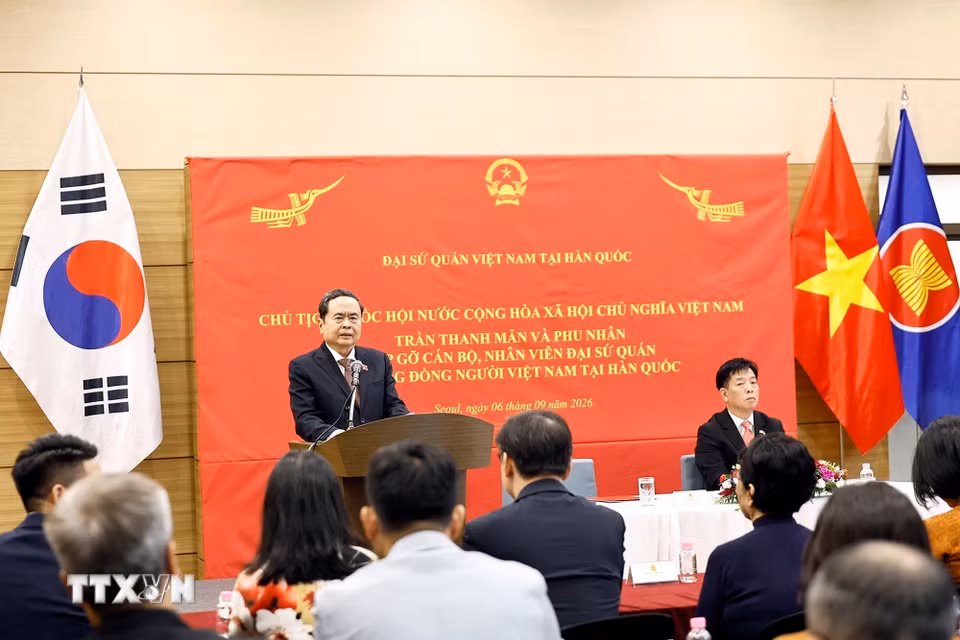 Chủ tịch Quốc hội Trần Thanh Mẫn phát biểu. (Ảnh: Doãn Tấn/TTXVN)