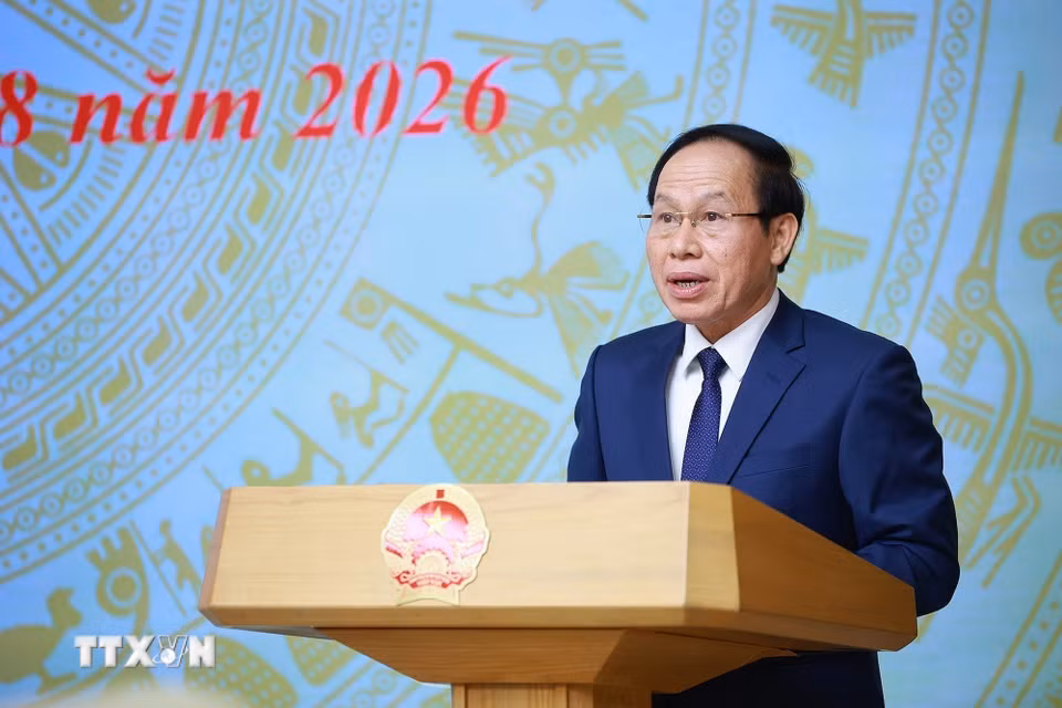 Phó Thủ tướng Lê Tiến Châu khai mạc Hội nghị tổng kết năm học 2025-2026 và triển khai năm học 2026-2027. (Ảnh: Dương Giang/TTXVN)