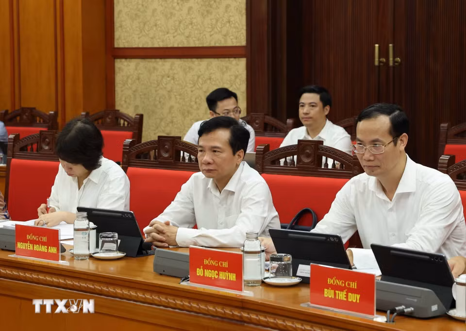 Các đại biểu tham dự cuộc làm việc. (Ảnh: Thống Nhất/TTXVN)