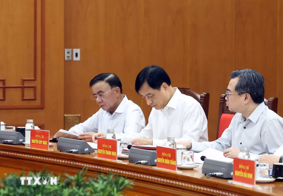 Các đại biểu tham dự cuộc làm việc. (Ảnh: Thống Nhất/TTXVN)