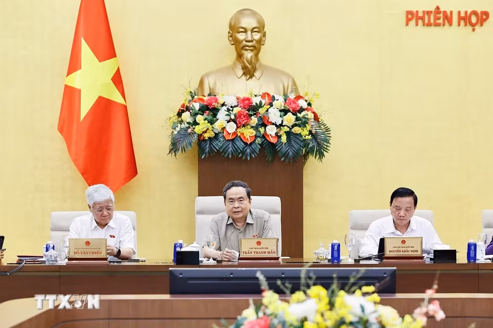 Chủ tịch Quốc hội Trần Thanh Mẫn phát biểu. (Ảnh: Doãn Tấn/TTXVN)