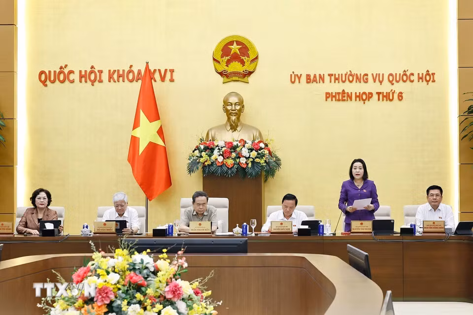 Phó Chủ tịch Quốc hội Nguyễn Thị Thanh phát biểu. (Ảnh: Doãn Tấn/TTXVN)