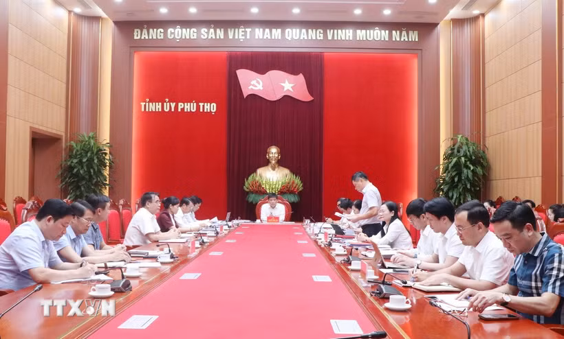Quang cảnh buổi làm việc. (Ảnh: Thu Hương/TTXVN)