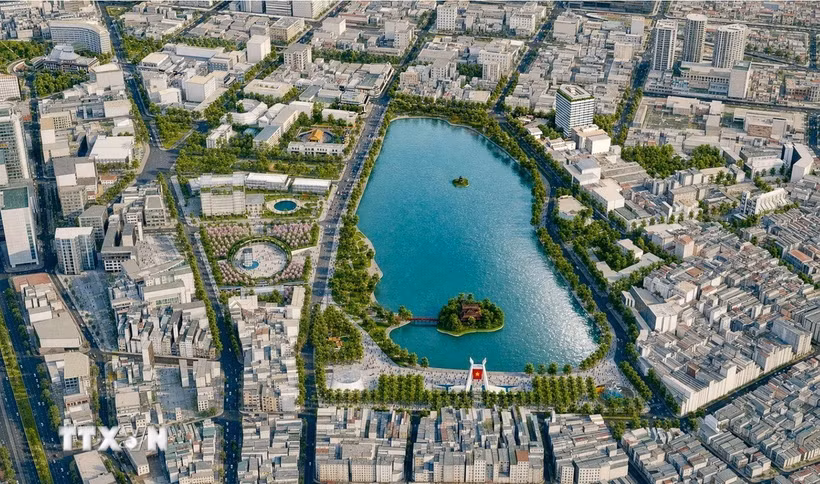 Tổng thể quy hoạch Hồ Hoàn Kiếm. (Ảnh: TTXVN phát)