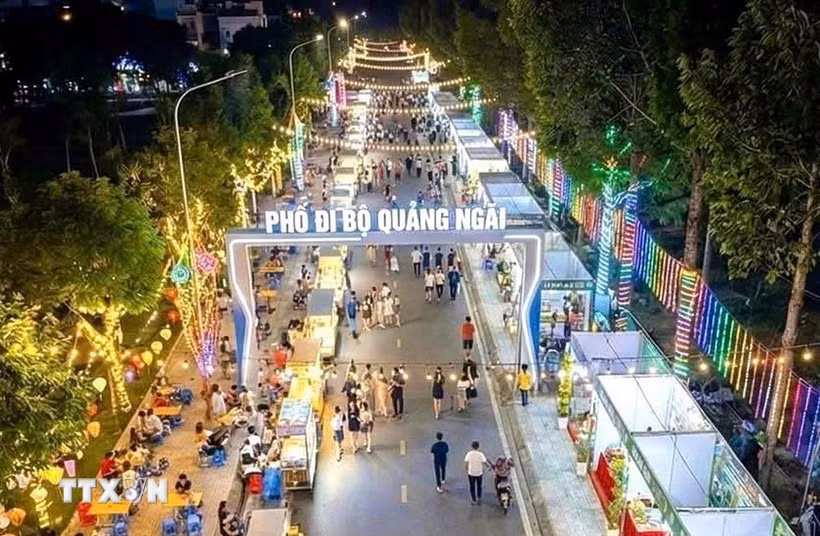 Phối cảnh Phố đi bộ phường Nghĩa Lộ. (Ảnh: TTXVN phát)