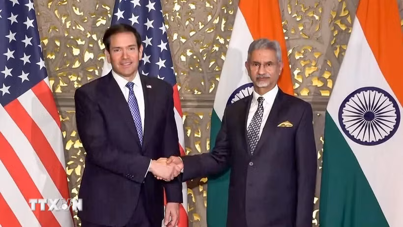 Ngoại trưởng Ấn Độ S. Jaishankar (phải) hội đàm với Ngoại trưởng Mỹ Marco Rubio tại thành phố Mumbai ngày 20/10/2026. (Ảnh: ANI/TTXVN phát)