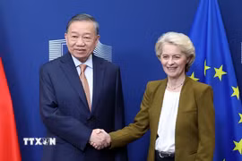 Tổng Bí thư, Chủ tịch nước Tô Lâm gặp Chủ tịch Ủy ban châu Âu Ursula von der Leyen. (Ảnh: Thống Nhất/TTXVN)