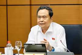 Chủ tịch Quốc hội Trần Thanh Mẫn, đại biểu Quốc hội Thành phố Hồ Chí Minh, phát biểu trong phiên thảo luận ở tổ. (Ảnh: Doãn Tấn/TTXVN)