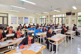 Cơ sở trường lớp học được đầu tư khang trang, hiện đại tại Trường Phổ thông Nội trú Tiểu học và Trung học cơ sở Bình Liêu (thành phố Quảng Ninh). (Ảnh: Thanh Vân/TTXVN)