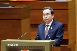 Chủ tịch Quốc hội Trần Thanh Mẫn phát biểu khai mạc Kỳ họp thứ hai, Quốc hội khóa XVI. (Ảnh: Doãn Tấn/TTXVN)
