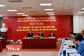 Quang cảnh hội nghị góp ý dự thảo văn kiện Đại hội XIV của Đảng. (Ảnh: Phương Lan/TTXVN)
