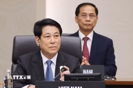 Chủ tịch nước Lương Cường dự Hội nghị Cấp cao Diễn đàn Hợp tác kinh tế châu Á-Thái Bình Dương (APEC) lần thứ 32. (Ảnh: Lâm Khánh/TTXVN)