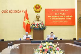 Ủy viên Bộ Chính trị, Bí thư Đảng ủy Quốc hội, Chủ tịch Quốc hội Trần Thanh Mẫn phát biểu. (Ảnh: Doãn Tấn/ TTXVN)