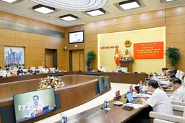 Hội nghị Ban Thường vụ Đảng ủy Quốc hội về công tác tổ chức, cán bộ. (Ảnh: Doãn Tấn/TTXVN)