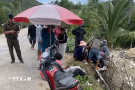 Hiện trường vụ tai nạn. (Ảnh: TTXVN phát)